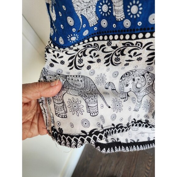 Sopheap Angkor Elephant Print Short Sleeve Button Down 100% Cotton Mens Size M - Picture 6 of 6